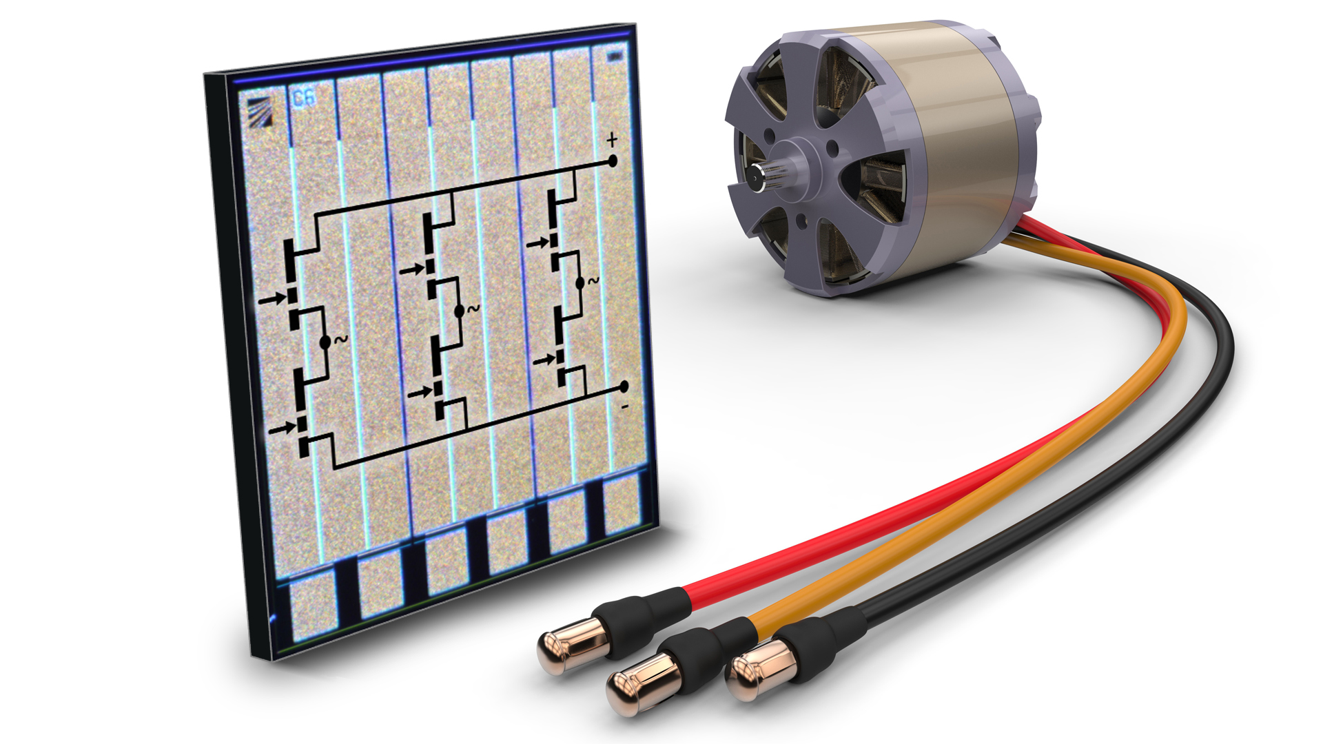 3-Phasen Motorinverter GaN IC 3-Phasen Motorinverter GaN IC des Fraunhofer IAF
